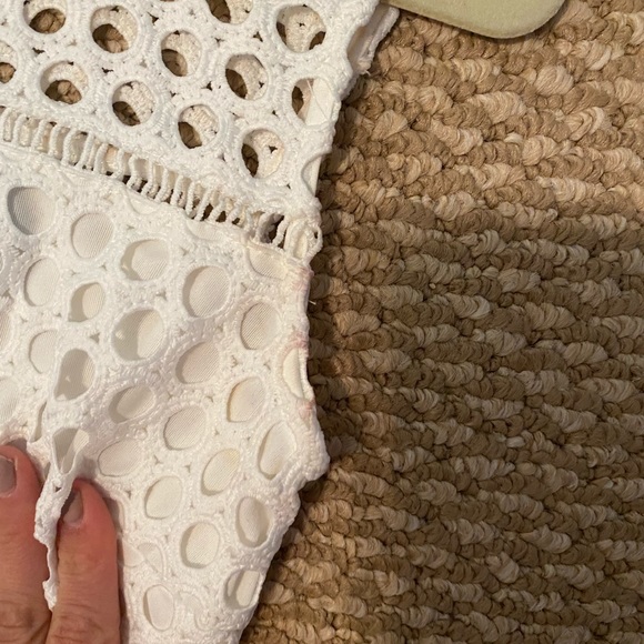 Lulus Dawn of Love White Crochet lace midi- small - Picture 5 of 7